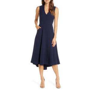 Eliza J High Low Fit and Flare Dress With Pockets